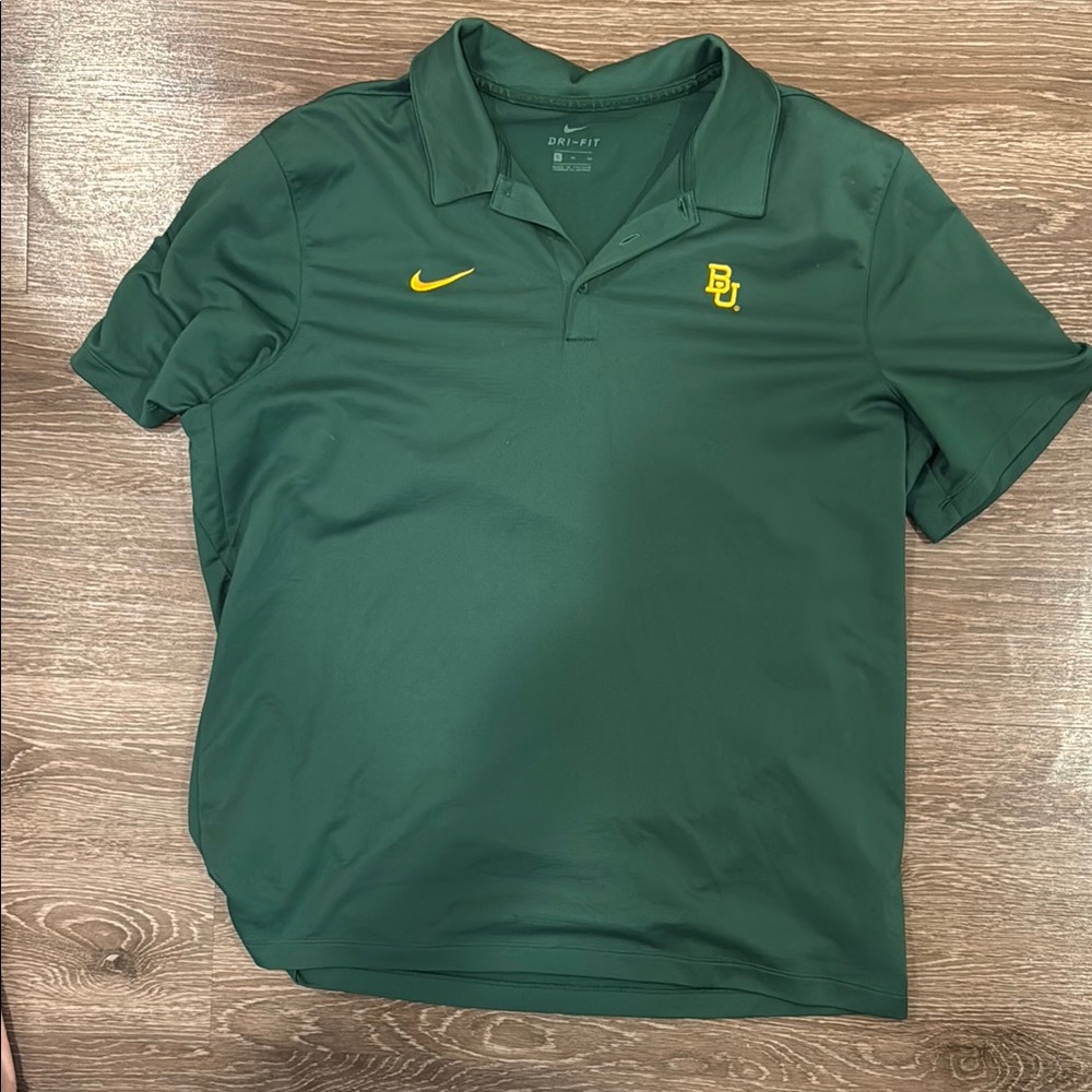Baylor Nike Green Performance Polo Shirt